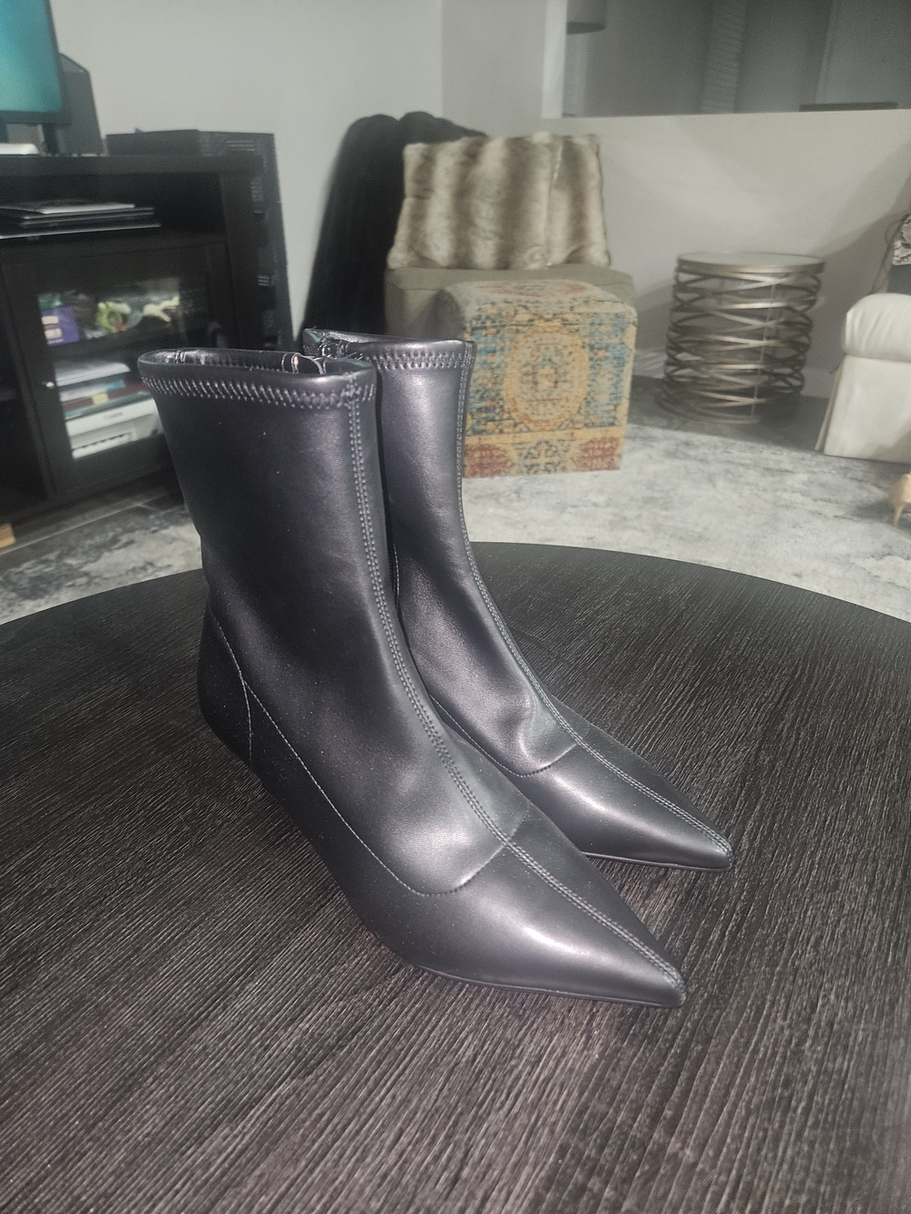 Abound Black Pointed-Toe Sock Ankle Booties